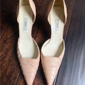 Prada Women's Beige Leather Heels